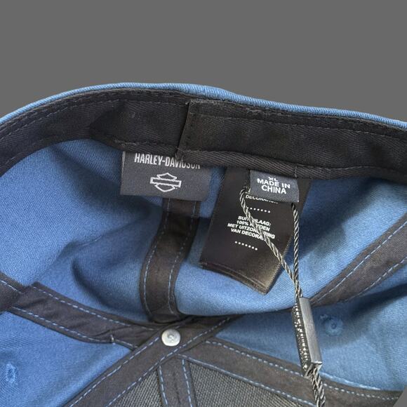 Harley-Davidson Men's H-D Felt Block Fitted Baseball Cap - Blue 99410-22VM NWT - Picture 6 of 9